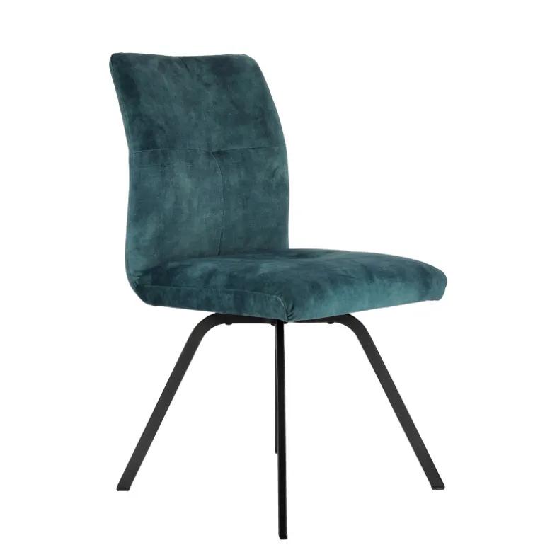 Adèle Chaise en tissu pivotante confortable avec pieds en métal