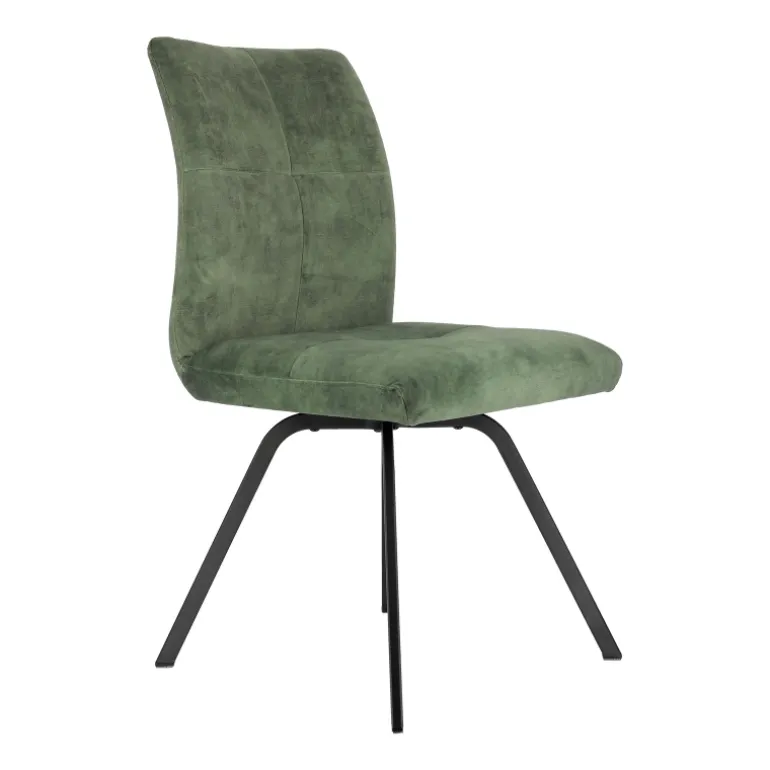 Adèle Chaise en tissu pivotante confortable avec pieds en métal