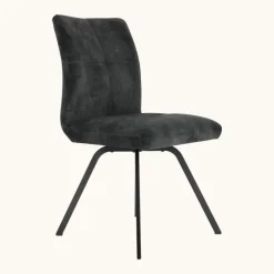 Adèle Chaise en tissu pivotante confortable avec pieds en métal