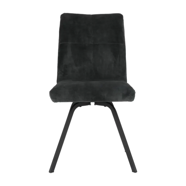 Adèle Chaise en tissu pivotante confortable avec pieds en métal