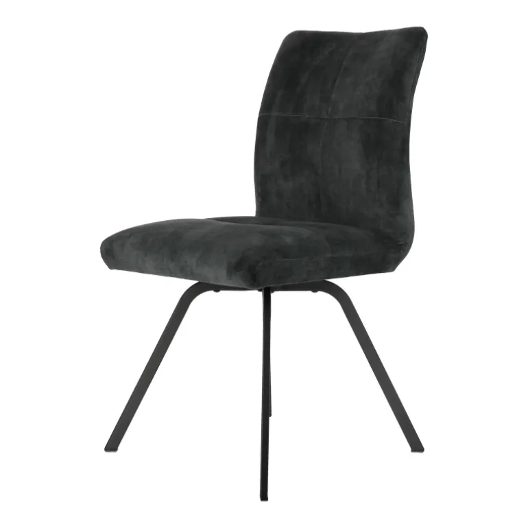 Adèle Chaise en tissu pivotante confortable avec pieds en métal