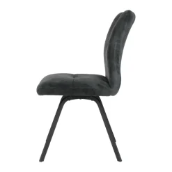 Adèle Chaise en tissu pivotante confortable avec pieds en métal