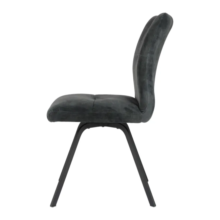 Adèle Chaise en tissu pivotante confortable avec pieds en métal