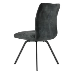 Adèle Chaise en tissu pivotante confortable avec pieds en métal