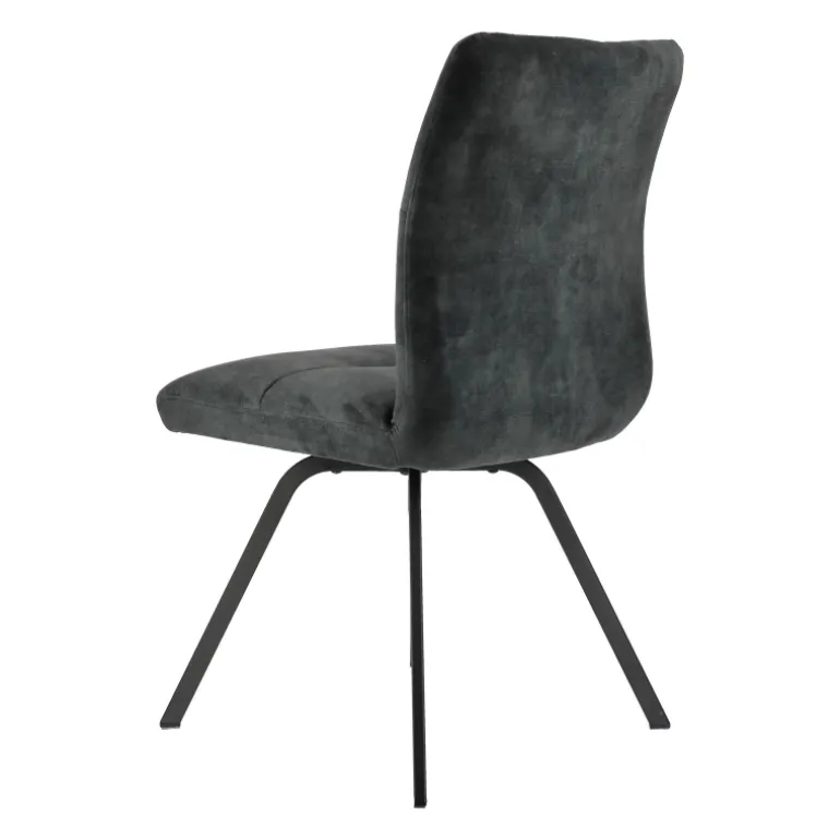 Adèle Chaise en tissu pivotante confortable avec pieds en métal