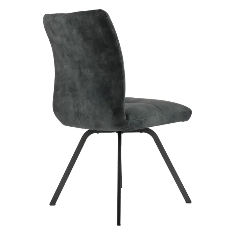 Adèle Chaise en tissu pivotante confortable avec pieds en métal