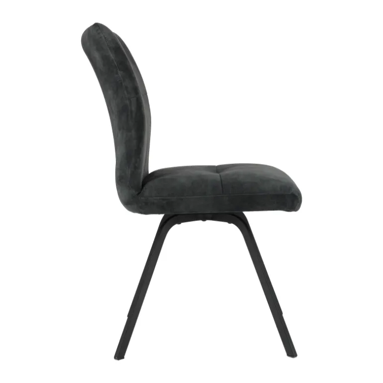 Adèle Chaise en tissu pivotante confortable avec pieds en métal