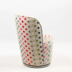 Adèle Chauffeuse pivotante moderne avec tissu à motifs fabriquée en France