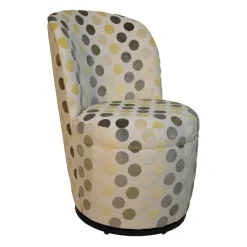 Adèle Chauffeuse pivotante moderne avec tissu à motifs fabriquée en France