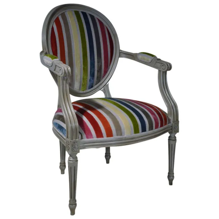 Adrien Fauteuil Louis XVI médaillon revisité fabrication française