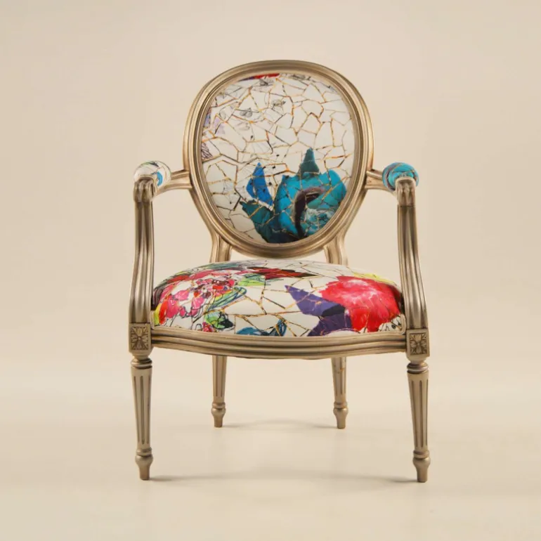 Adrien Fauteuil Louis XVI médaillon revisité fabrication française