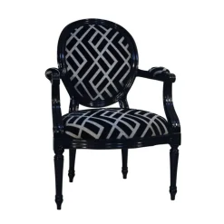 Adrien Fauteuil Louis XVI médaillon revisité fabrication française