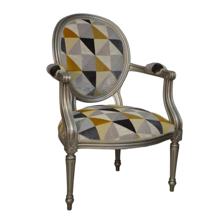 Adrien Fauteuil Louis XVI médaillon revisité fabrication française
