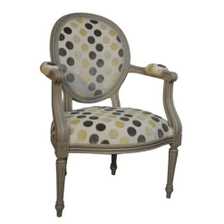 Adrien Fauteuil Louis XVI médaillon revisité fabrication française