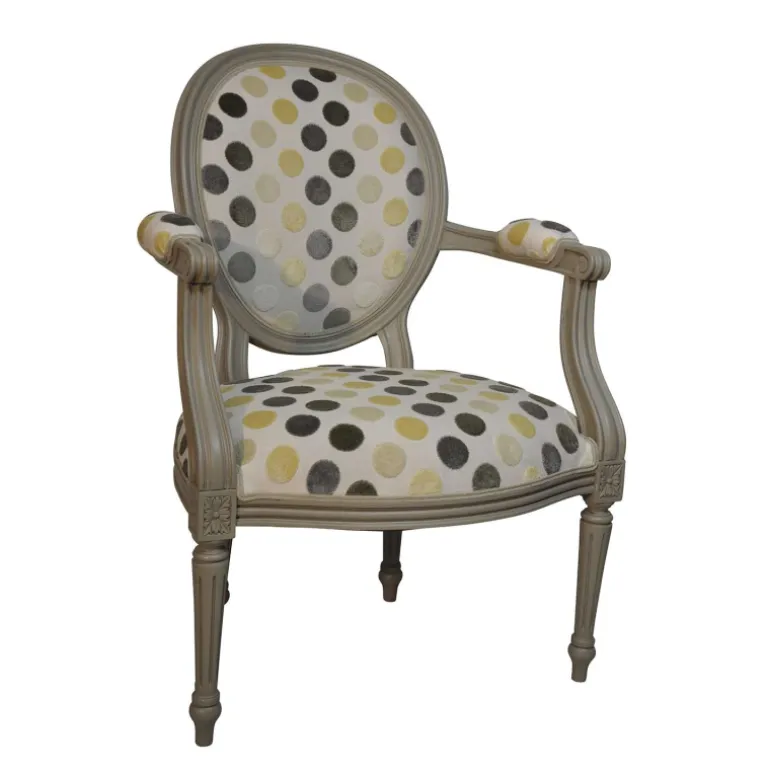 Adrien Fauteuil Louis XVI médaillon revisité fabrication française