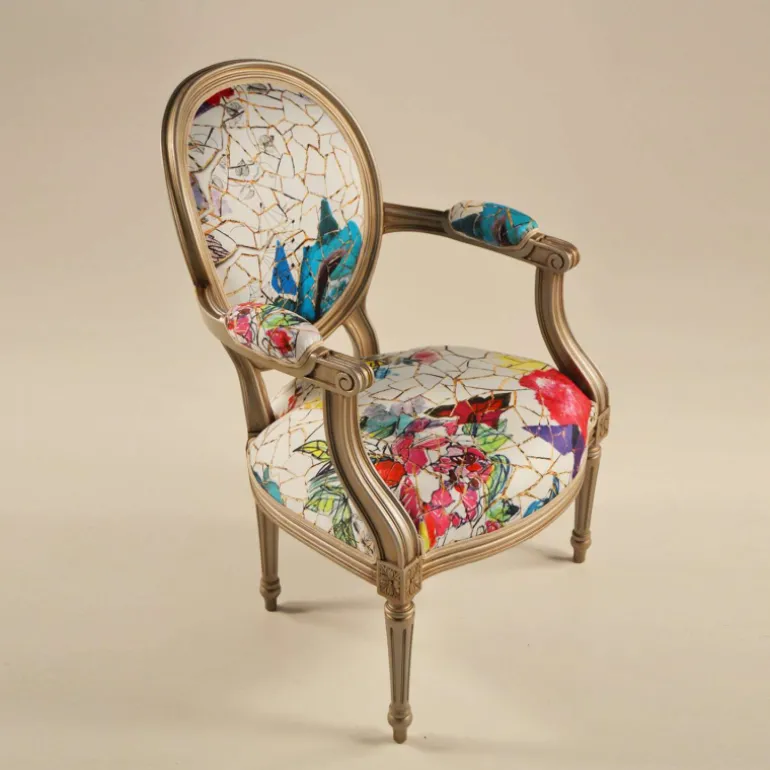 Adrien Fauteuil Louis XVI médaillon revisité fabrication française