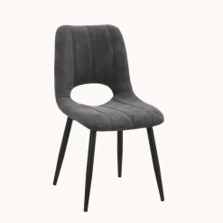 AgatheChaise cosy en tissu avec pieds en métal noir