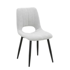 AgatheChaise cosy en tissu avec pieds en métal noir