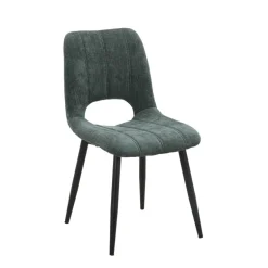 AgatheChaise cosy en tissu avec pieds en métal noir