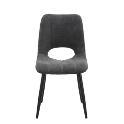 AgatheChaise cosy en tissu avec pieds en métal noir