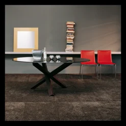 Aikido Sovet® Table de salle à manger ovale design en verre