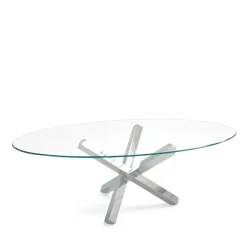 Aikido Sovet® Table de salle à manger ovale design en verre