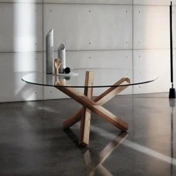 Aikido Sovet® Table en verre design ronde