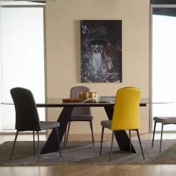 Alba Chaise contemporaine bimatière avec pieds en métal