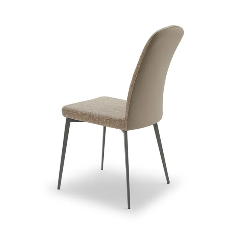 Alba Chaise contemporaine bimatière avec pieds en métal