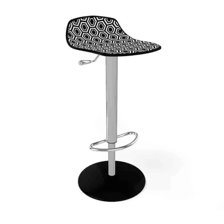 Alhambra 97A / 97AV Tabouret italien sans dossier réglable en hauteur avec assise à motifs