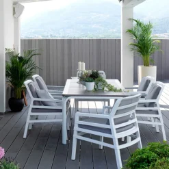 Alloro Table de jardin extensible en polypropylène et aluminium