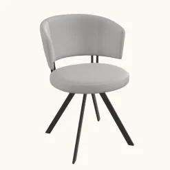 Allure Chaise design confortable pivotante en simili avec pieds en métal