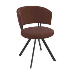 Allure Chaise design confortable pivotante en simili avec pieds en métal