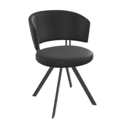 Allure Chaise design confortable pivotante en simili avec pieds en métal