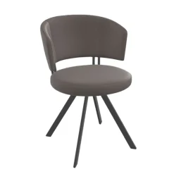 Allure Chaise design confortable pivotante en simili avec pieds en métal