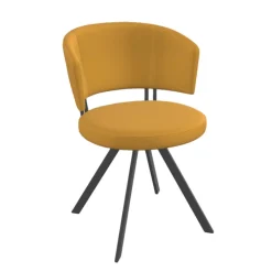 Allure Chaise design confortable pivotante en simili avec pieds en métal