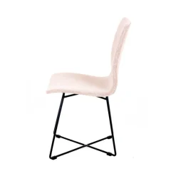 Amelie Chaise en tissu et pieds en métal croisés