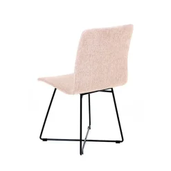 Amelie Chaise en tissu et pieds en métal croisés