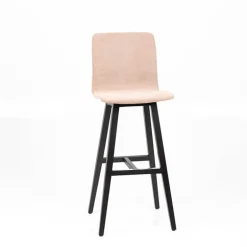 Amelie Tabouret bar en tissu et pieds en bois massif