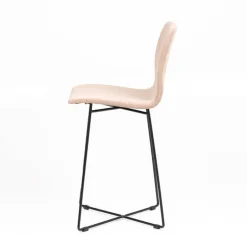 Amelie Tabouret snack en tissu et pieds métal croisé