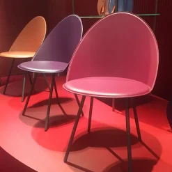 Amika Chaise italienne vintage en croûte de cuir