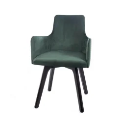 Anders Fauteuil cocooning en tissu et pieds bois