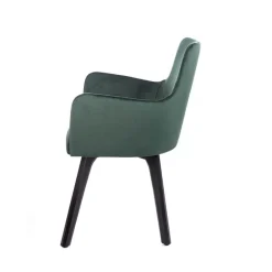 Anders Fauteuil cocooning en tissu et pieds bois