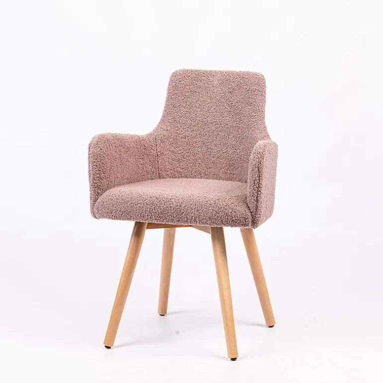 Anders Fauteuil cocooning en tissu et pieds bois