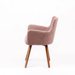 Anders Fauteuil cocooning en tissu et pieds bois