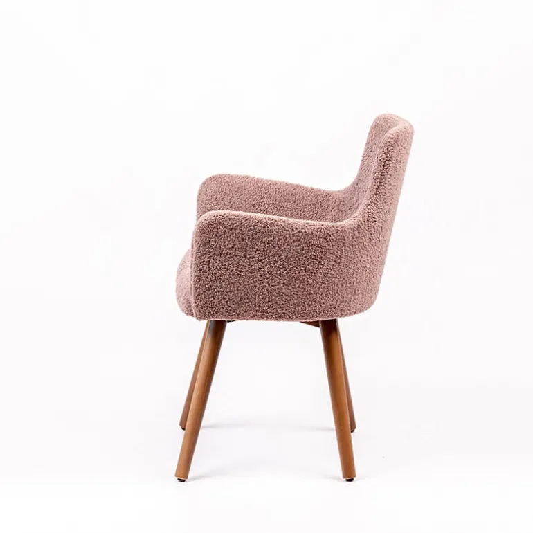 Anders Fauteuil cocooning en tissu et pieds bois