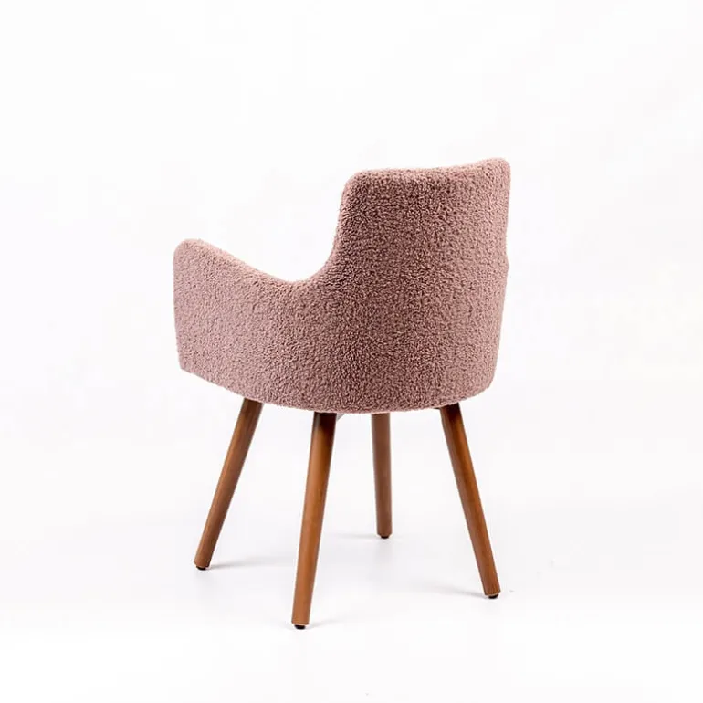 Anders Fauteuil cocooning en tissu et pieds bois