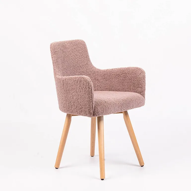 Anders Fauteuil cocooning en tissu et pieds bois