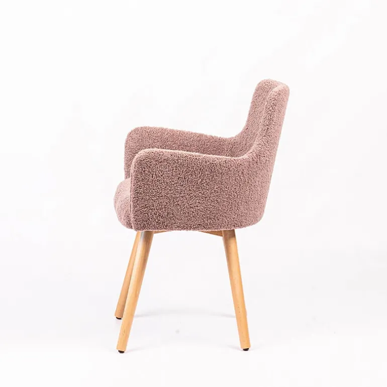 Anders Fauteuil cocooning en tissu et pieds bois
