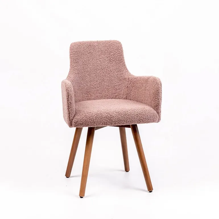 Anders Fauteuil cocooning en tissu et pieds bois